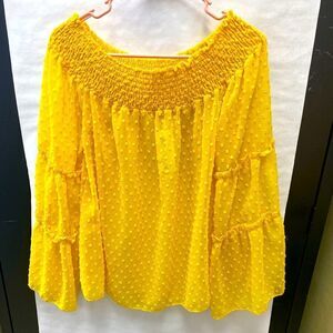 Alicia DeMichele boutique Women’s flounce blouse, NWT